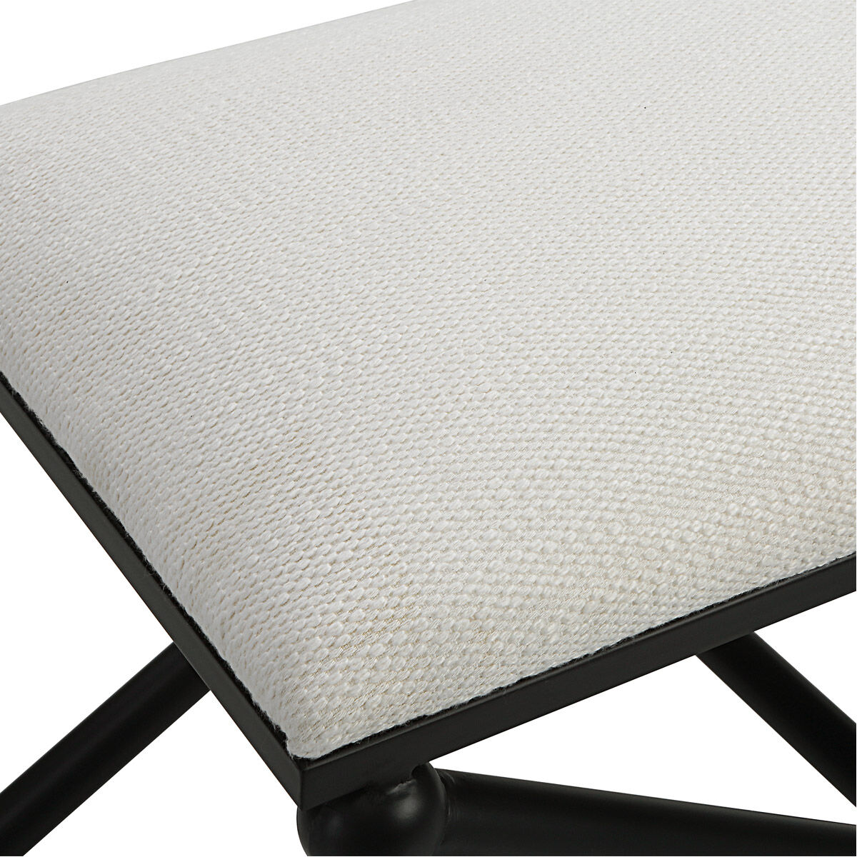 Andrews Satin Black and White Polyester Bench