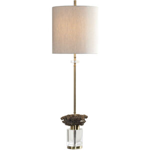 Kiota 34 inch 150 watt Antiqued Metallic Gold and Brushed Brass Buffet Lamp Portable Light
