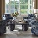 Tisdell White and Gray and Indigo Swivel/Glider Chair