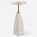 Sora 24 X 12 inch Seeded Glass and Sandstone with Brushed Brass Drink Table