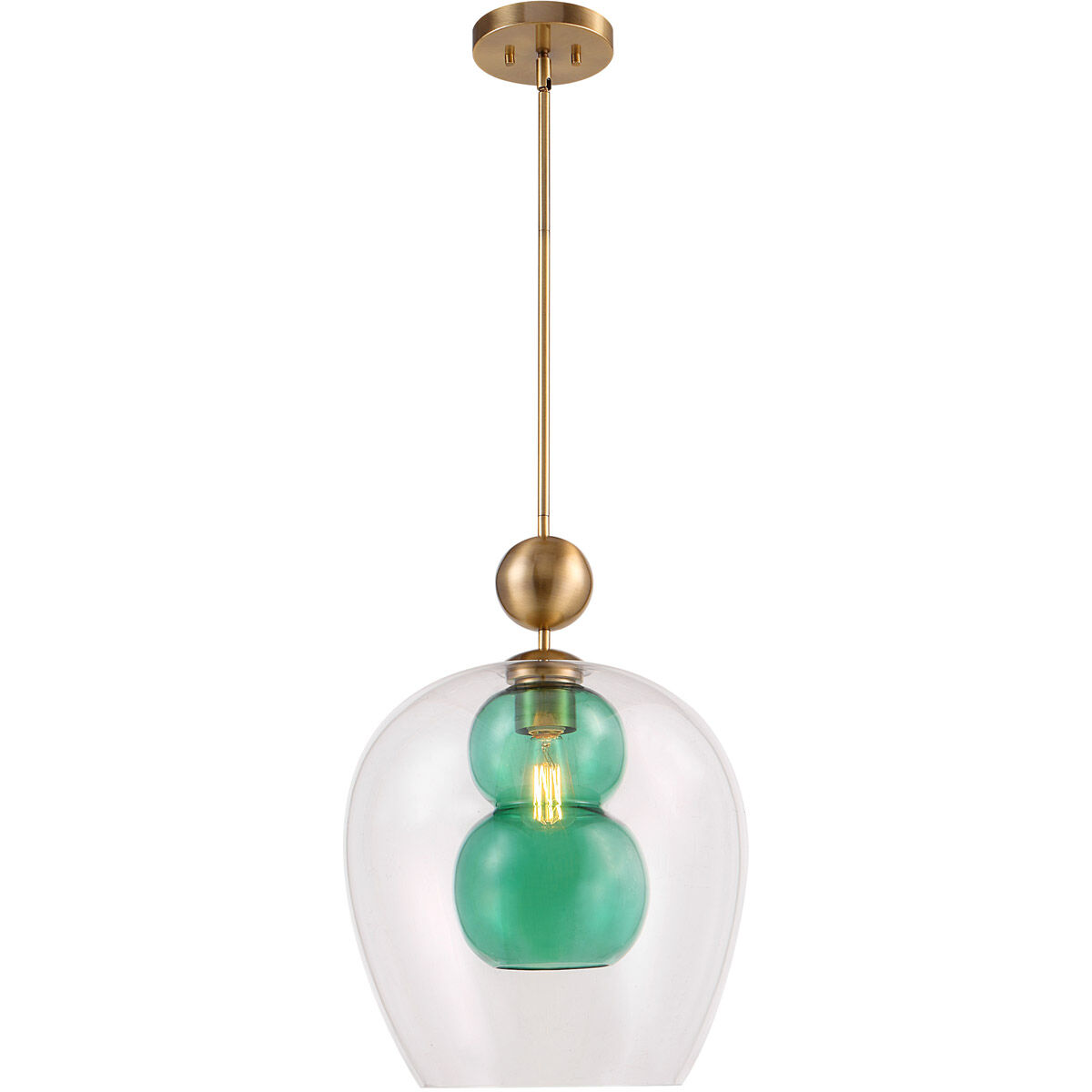 Shamrock 1 Light 16 inch Oxidized Antique Brass Pendant Ceiling Light