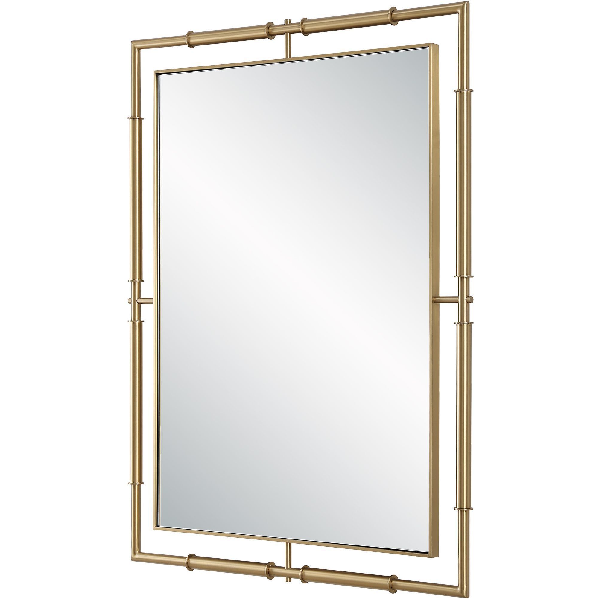 It's All Connected 40 X 30 inch Plated Brass Mirror