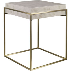Inda 24 X 19 inch Ivory Burl Veneer and Brushed Brass Accent Table