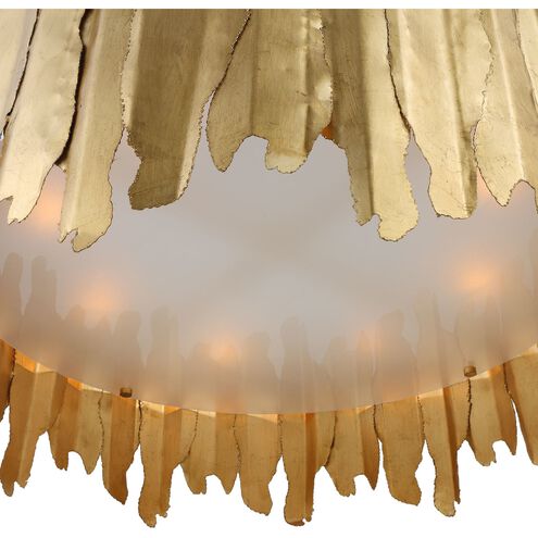 Golden 8 Light 18 inch Gold Leaf Pendant Ceiling Light