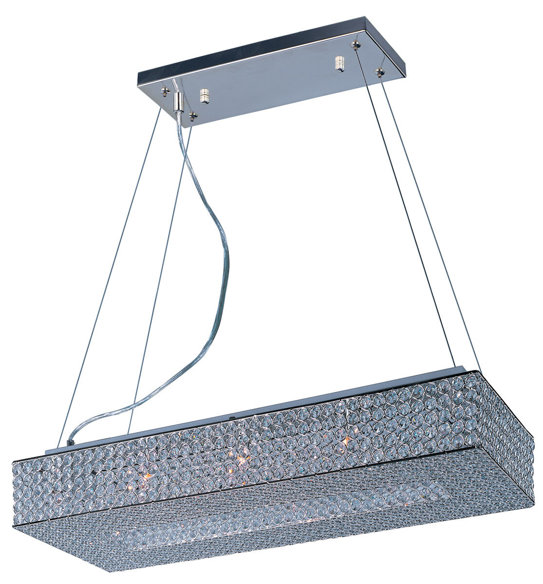 Glimmer 10 Light 35 inch Plated Silver Linear Pendant Ceiling Light