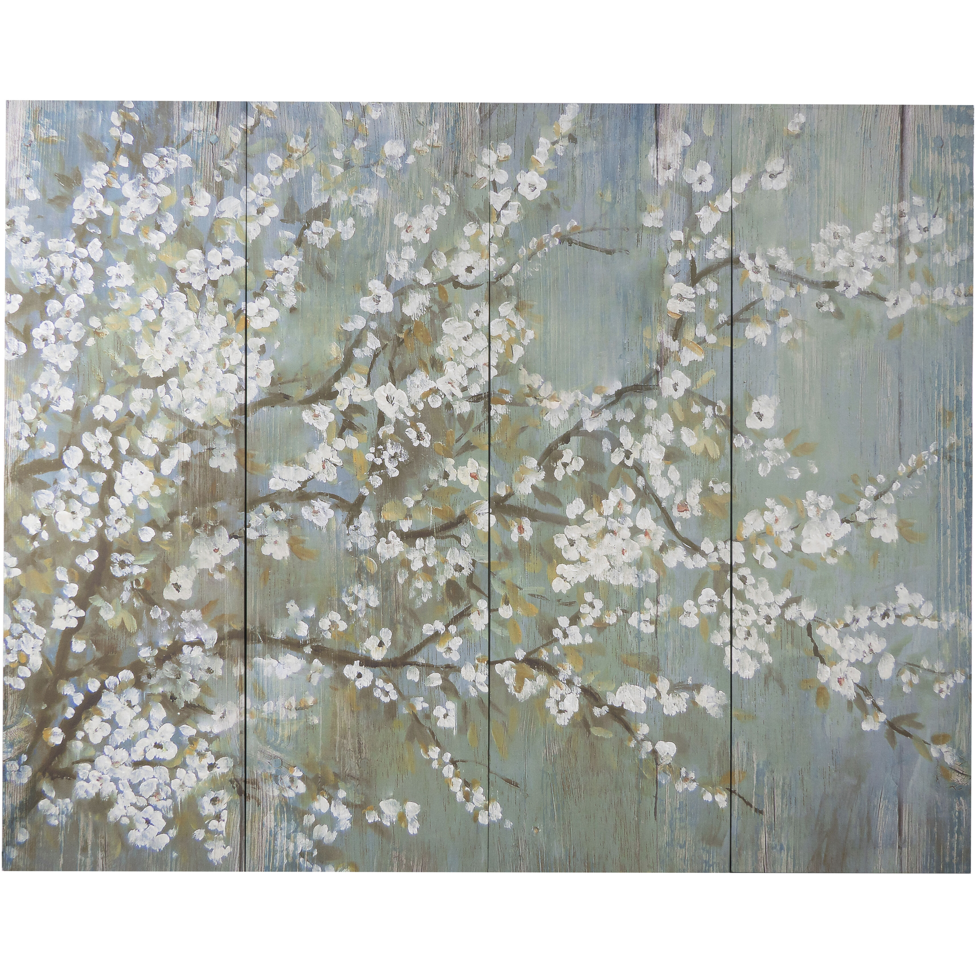 Saison White Cherry Blossom Blue/White/Brown Wall Art