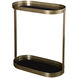 Adia 27 X 23 inch Antique Gold and Black Glass Side Table