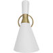 Eames 1 Light 8 inch White and Antique Brass Sconce Wall Light