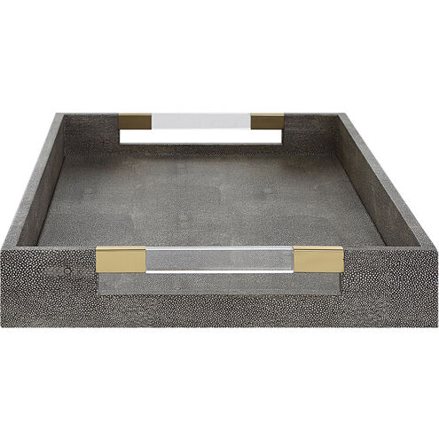 Wessex Gray Shagreen with Clear Acrylic and Aged Gold Tray