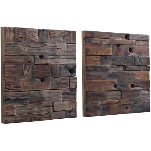 Astern Reclaimed Boat Wood Wall Decor, Set of 2