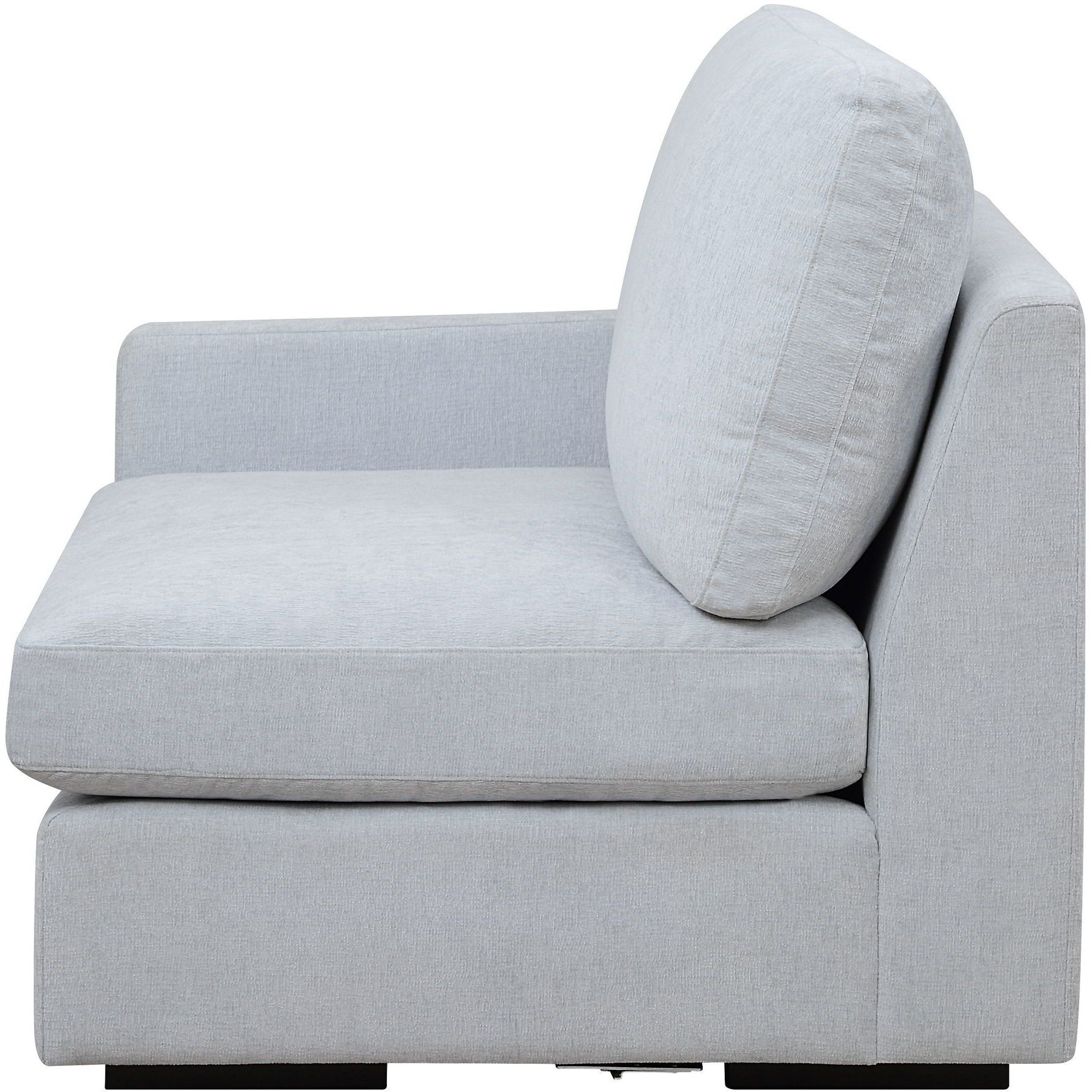Refuge Light Cloud Blue Polyester Sofa, Left Arm Facing