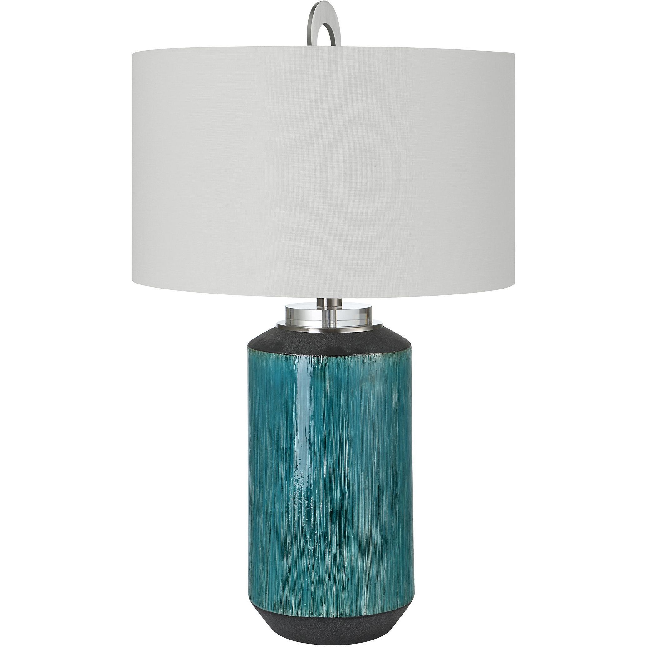 Maui 29 inch 150.00 watt Aqua Blue Glaze and Matte Bronze Table Lamp Portable Light