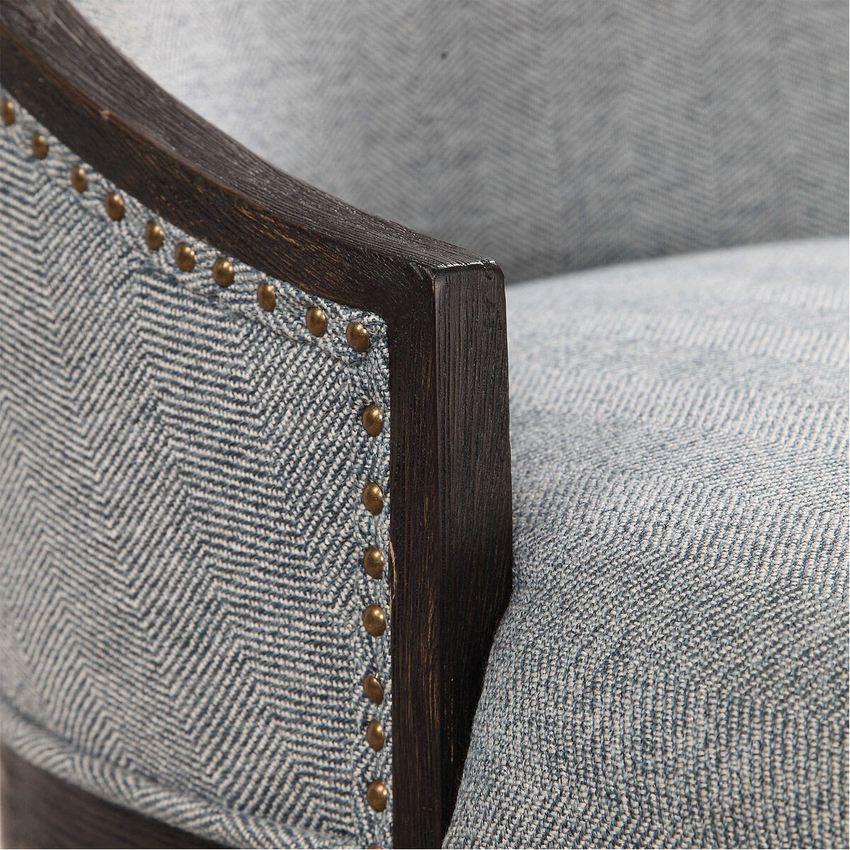 Janis Light Denim and Ebony Stain Accent Chair