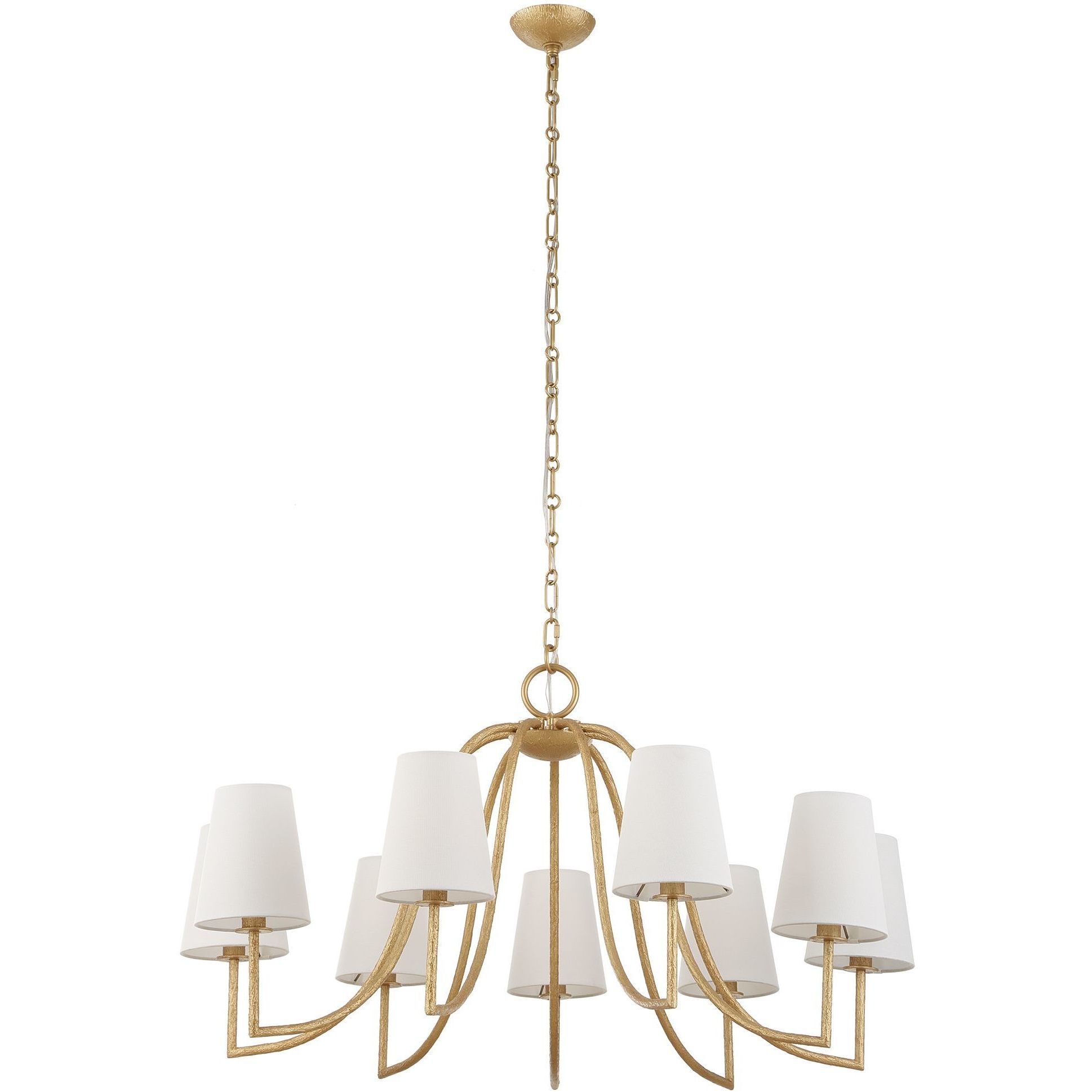 Seville 9 Light 42 inch Textured Gold Chandelier Ceiling Light