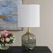 Glenn 20.75 inch 150 watt Smokey Fern Green Translucent Glass and Antique Brass Table Lamp Portable Light