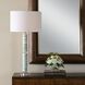 Jameis 31 inch 150 watt Blue Green and White Marbled Glaze and Antique Brass and Clear Crystal Table Lamp Portable Light