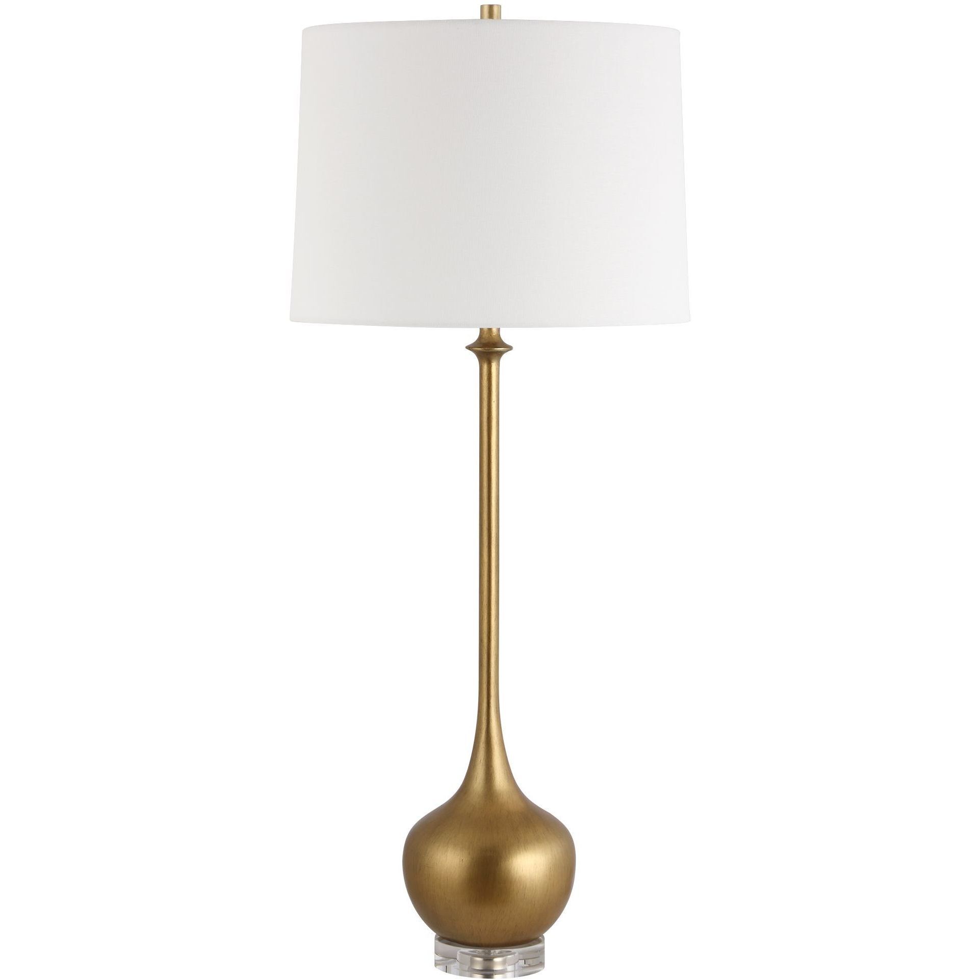 Good As Gold 33.75 inch 150 watt Golden Resin and Crystal with Antique Brass Buffet Lamp Portable Light