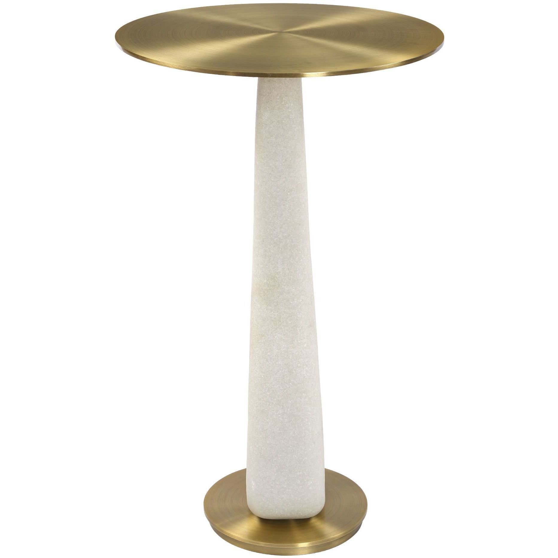Sonia 23.25 X 14 inch Brass, White Accent Table