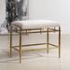 Karleen Antique Brass and Ivory Chenille Bench