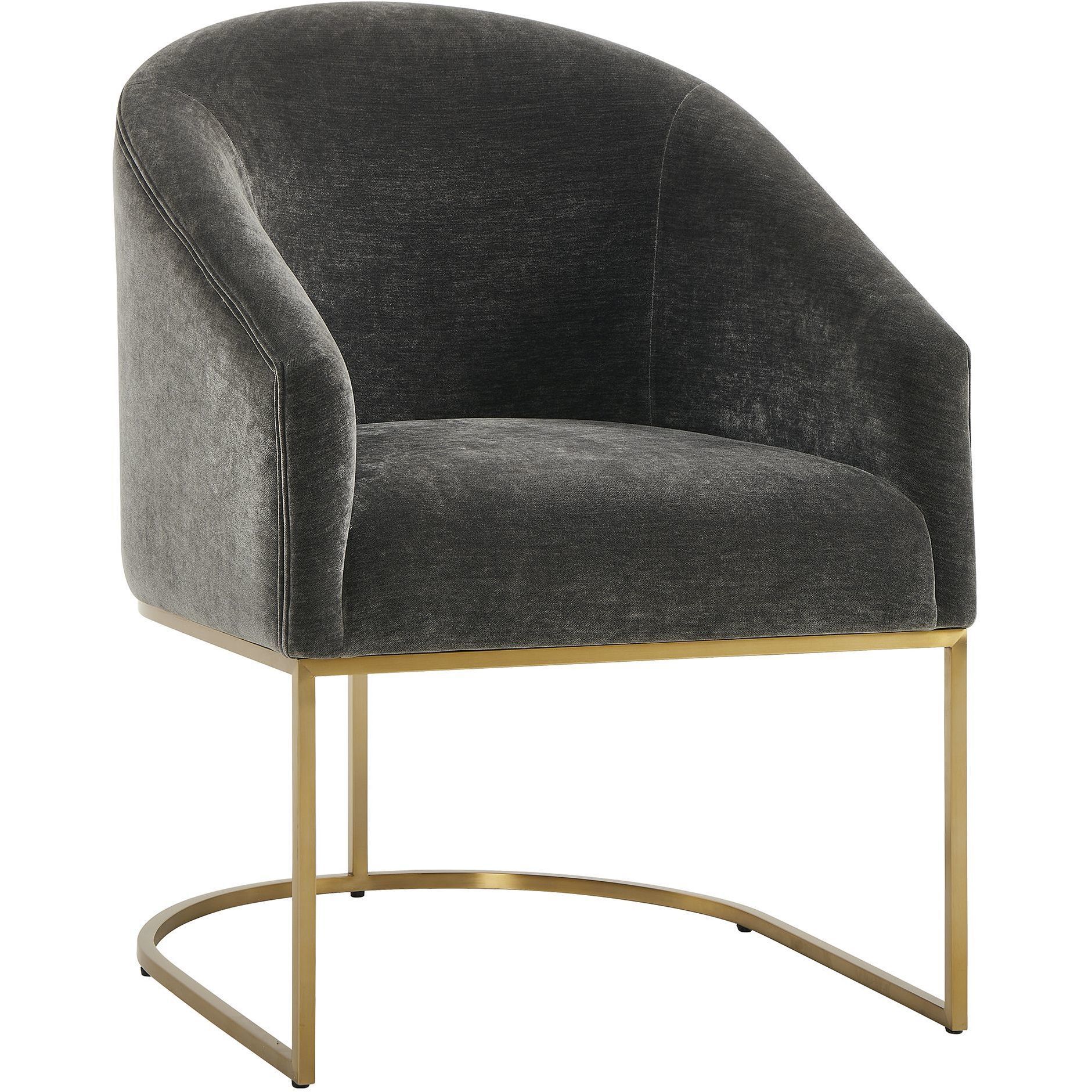 Hanni Brass and Charcoal Dining Chair