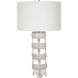 Band Together 28 inch 150 watt Crystal And Bleached Wood with Brushed Nickel Table Lamp Portable Light