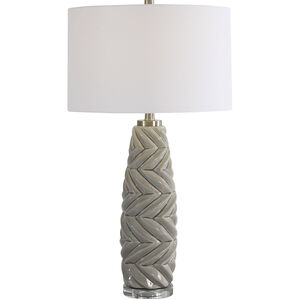 Kari 31 inch 150.00 watt Light Gray Glaze with Subtle Ivory Rub-through Table Lamp Portable Light