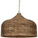 Tauranga 5 Light 30 inch Antique Brass and Natural Woven Pendant Ceiling Light