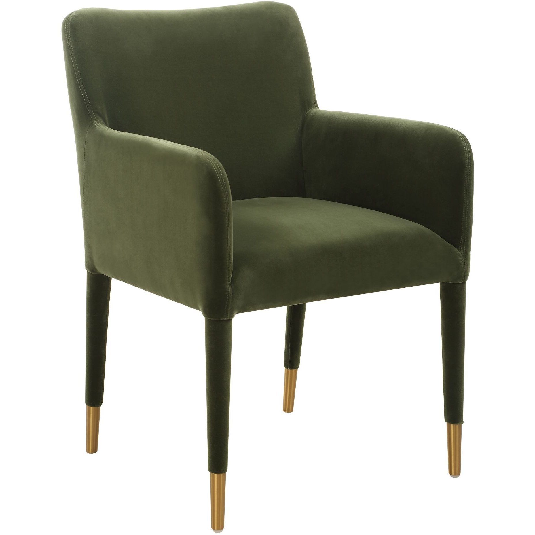 Conifer Brushed Brass and Moss Green Dining Chair