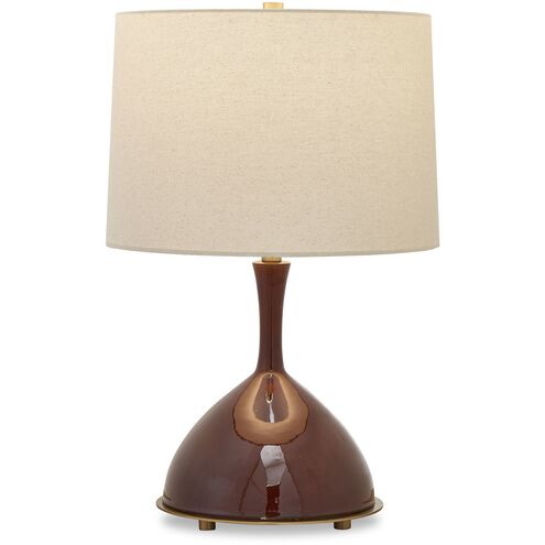Colette 24.88 inch 150.00 watt Burgundy Glaze and Brass Table Lamp Portable Light