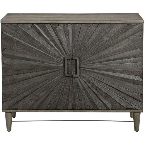 Shield Dark Ebony Oak Veneer and Gray Oak Stain 2 Door Cabinet