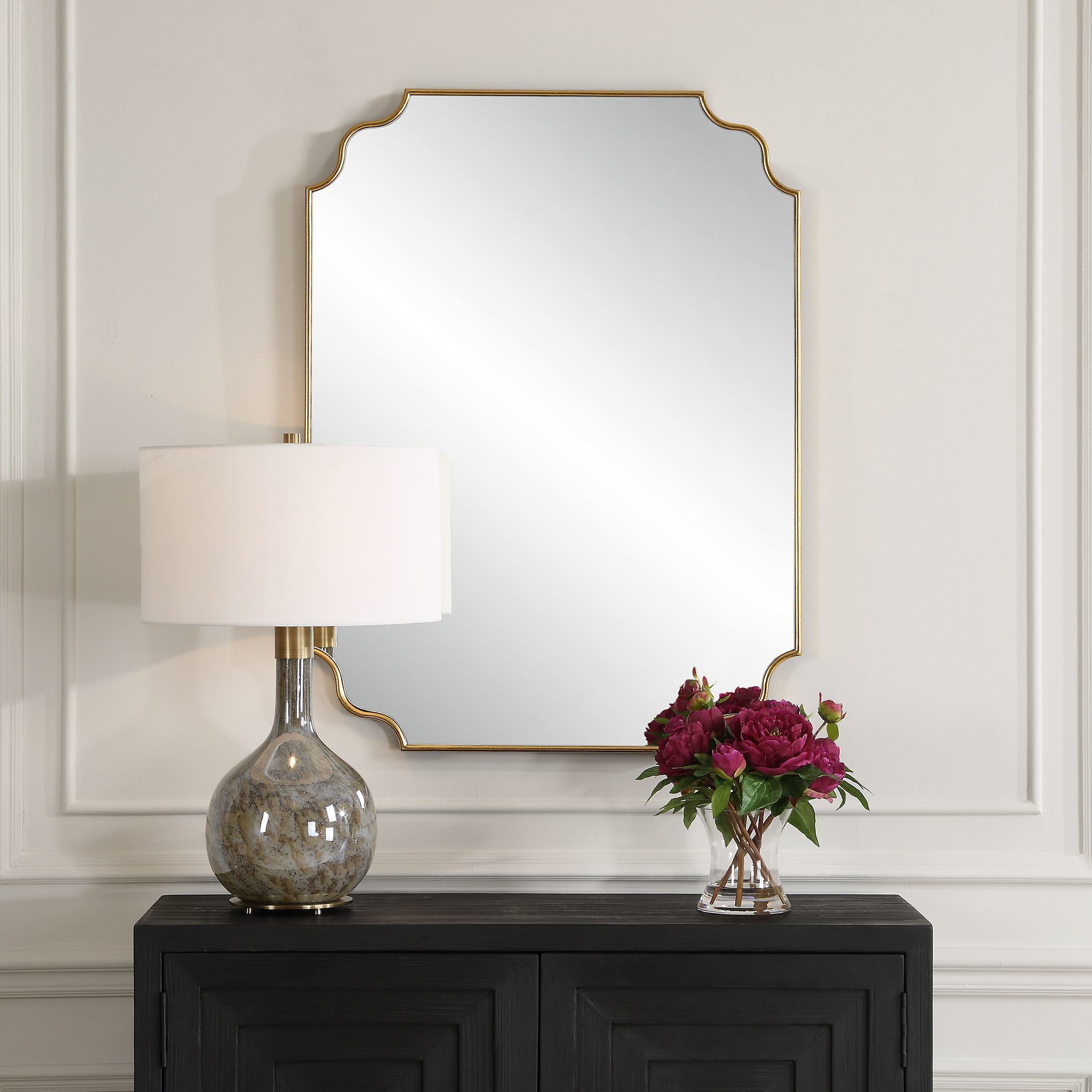 Lennyn 40 X 30 inch Antiqued Gold Leaf Vanity Mirror