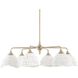 Biddeford 6 Light 36 inch Brushed Matte Gold Pendant Ceiling Light