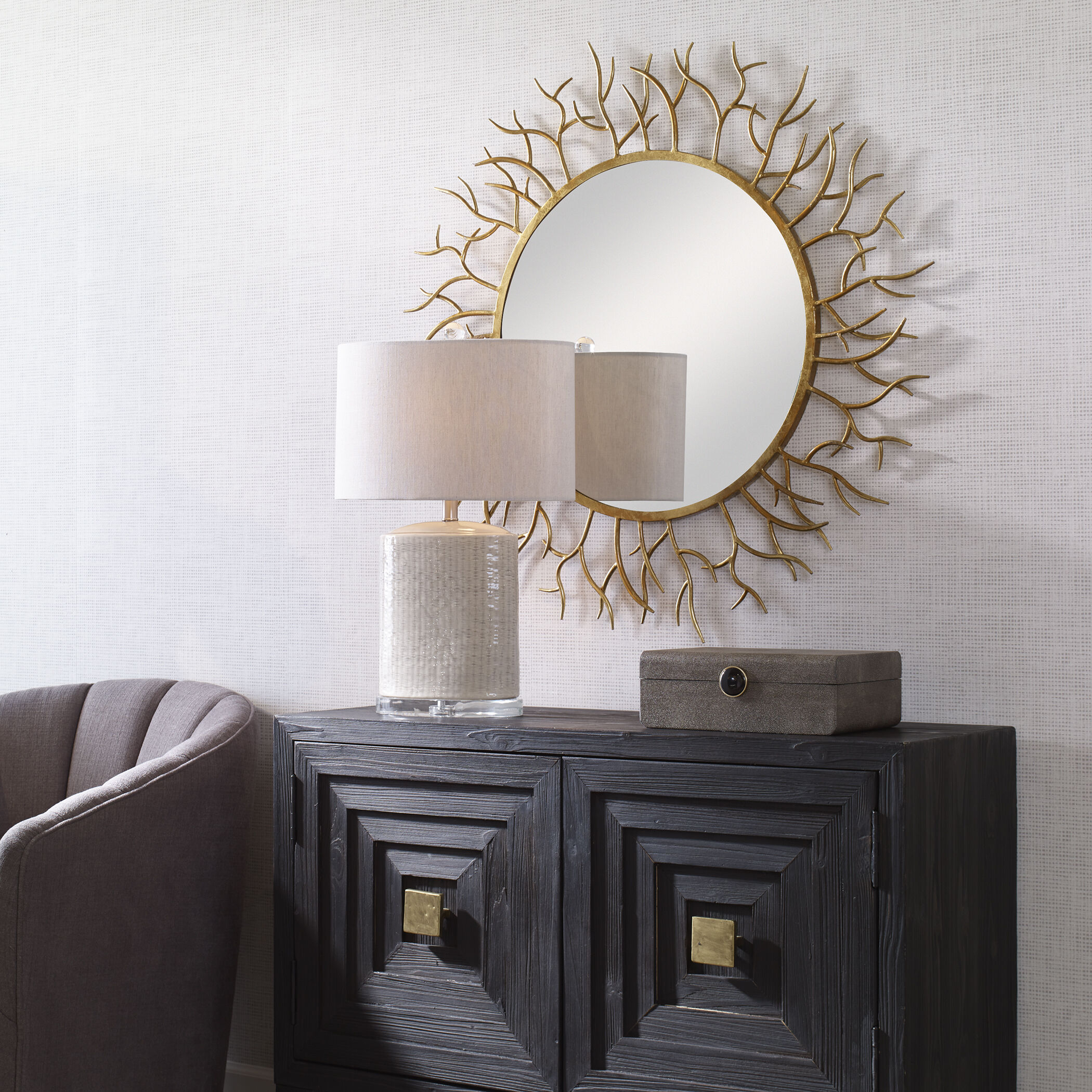 Into The Woods 39 X 39 inch Gold Leaf Mirror