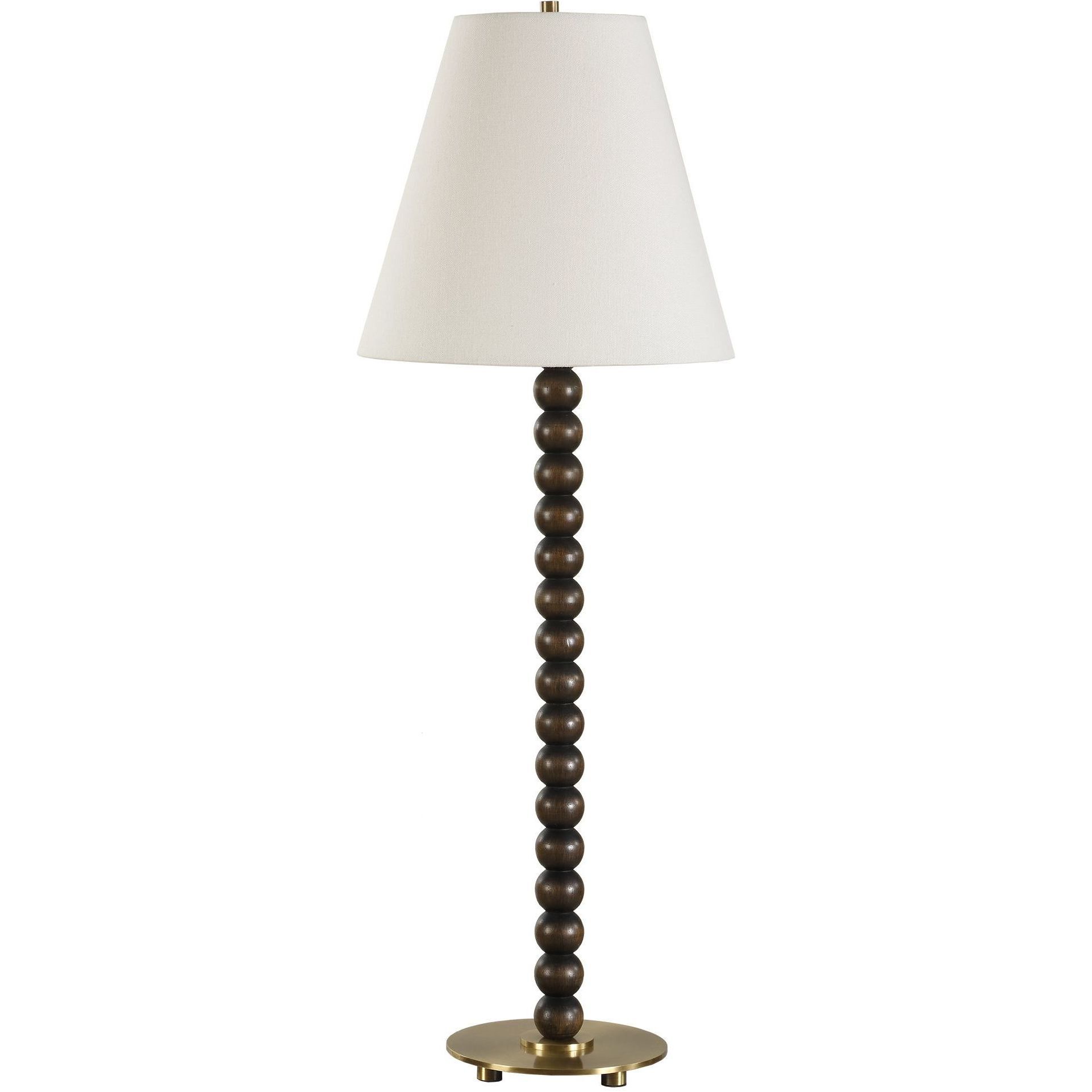 Gallus 34 inch 100.00 watt Dark Walnut and Brass Table Lamp Portable Light