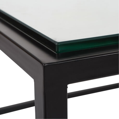 Bravura 48 X 17 inch Satin Black and Glass Coffee Table