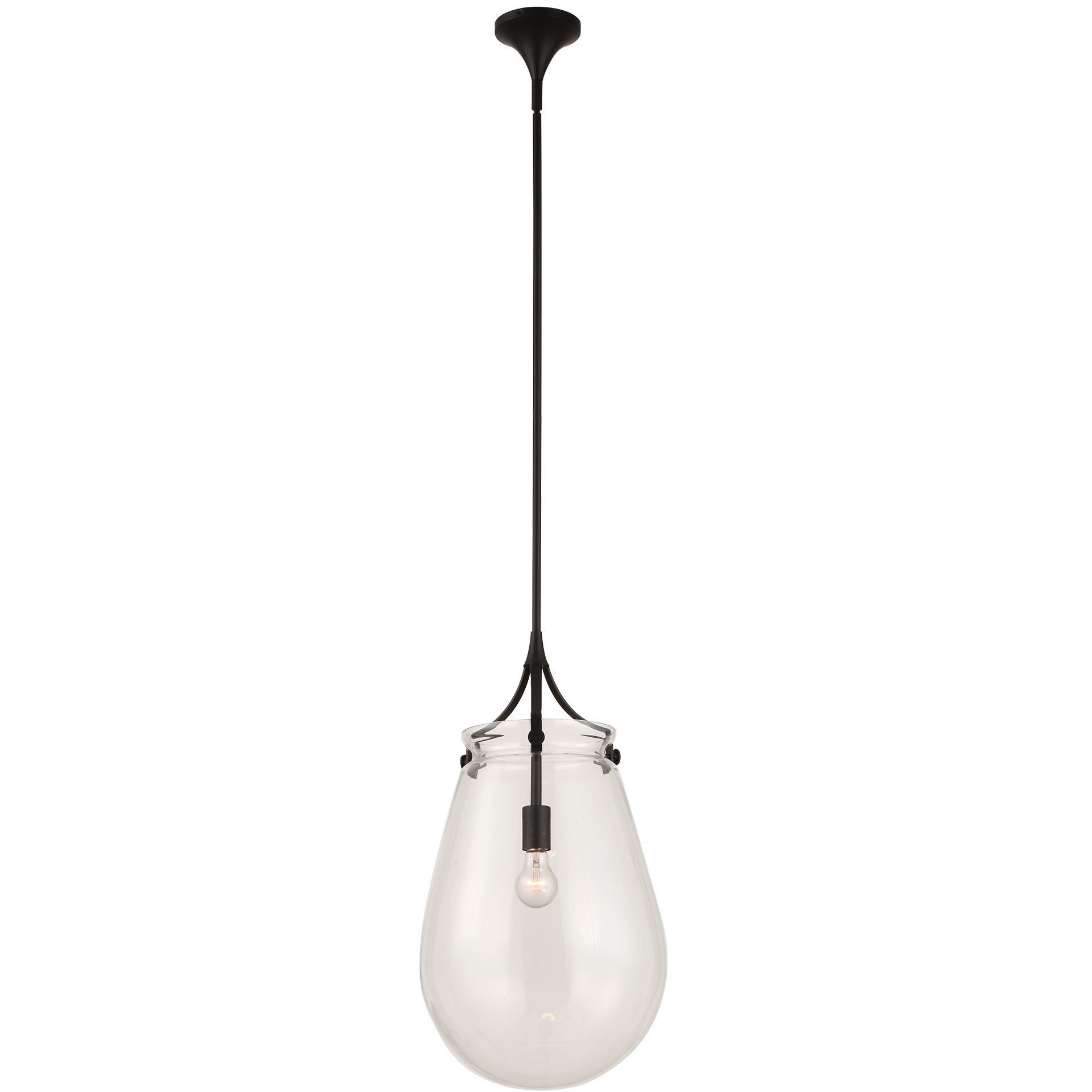 Dewdrop 1 Light 13.5 inch Matte Black Pendant Ceiling Light