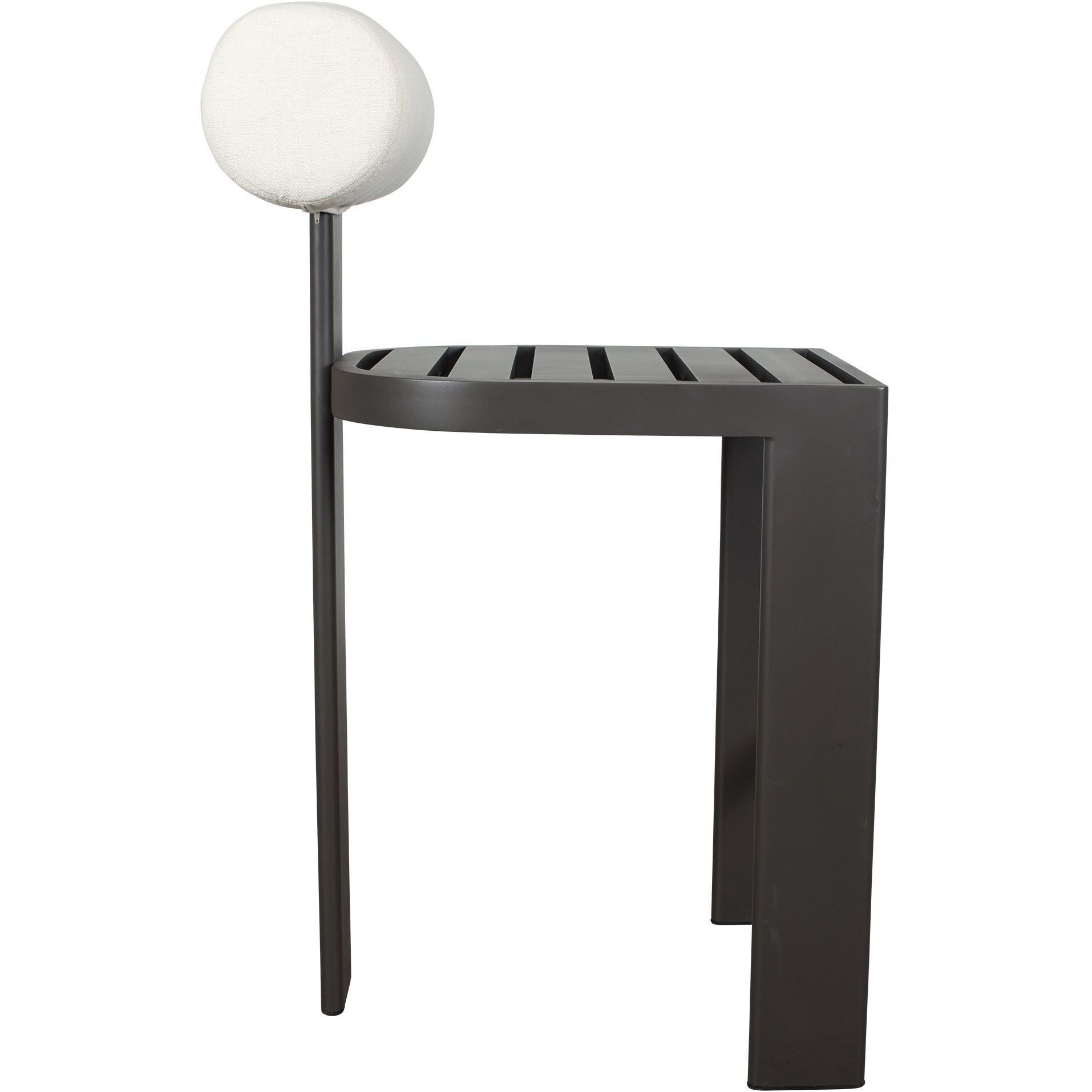 Bolster Back 42.5 inch Java Black and Oyster White Outdoor Bar Stool