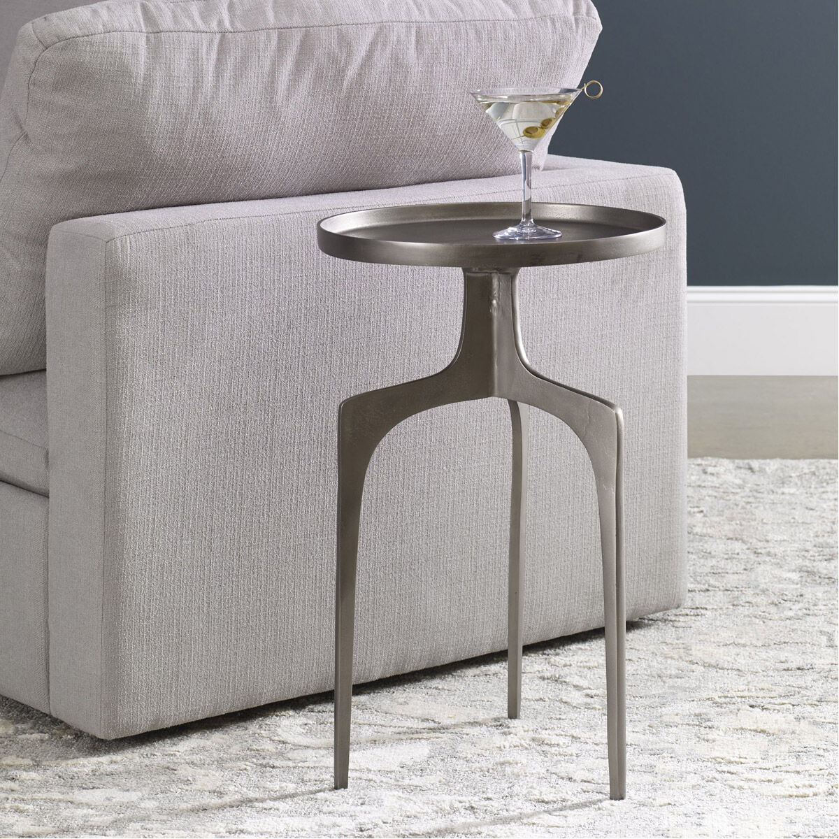 Kenna 25 X 16 inch Textured Nickel Accent Table