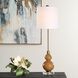 Sienna 36 inch 150.00 watt Caramel Brown Seeded Glass with Crystal and Brushed Antique Brass Buffet Lamp Portable Light