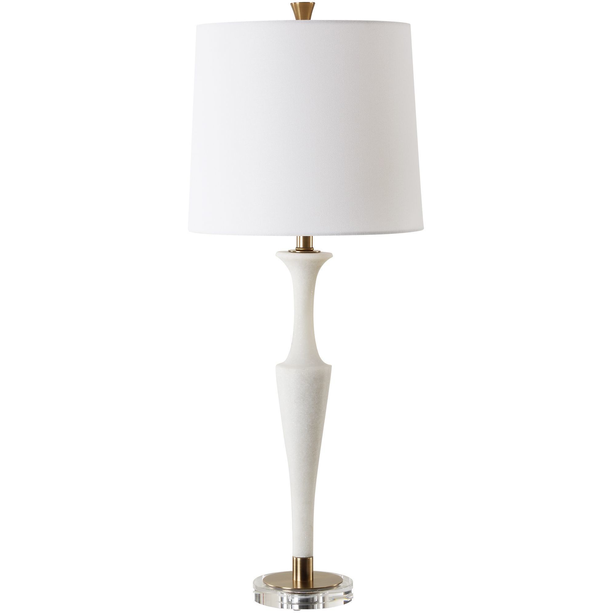 Colette 35.5 inch 150.00 watt Ivory Stone with Brass and Crystal Table Lamp Portable Light