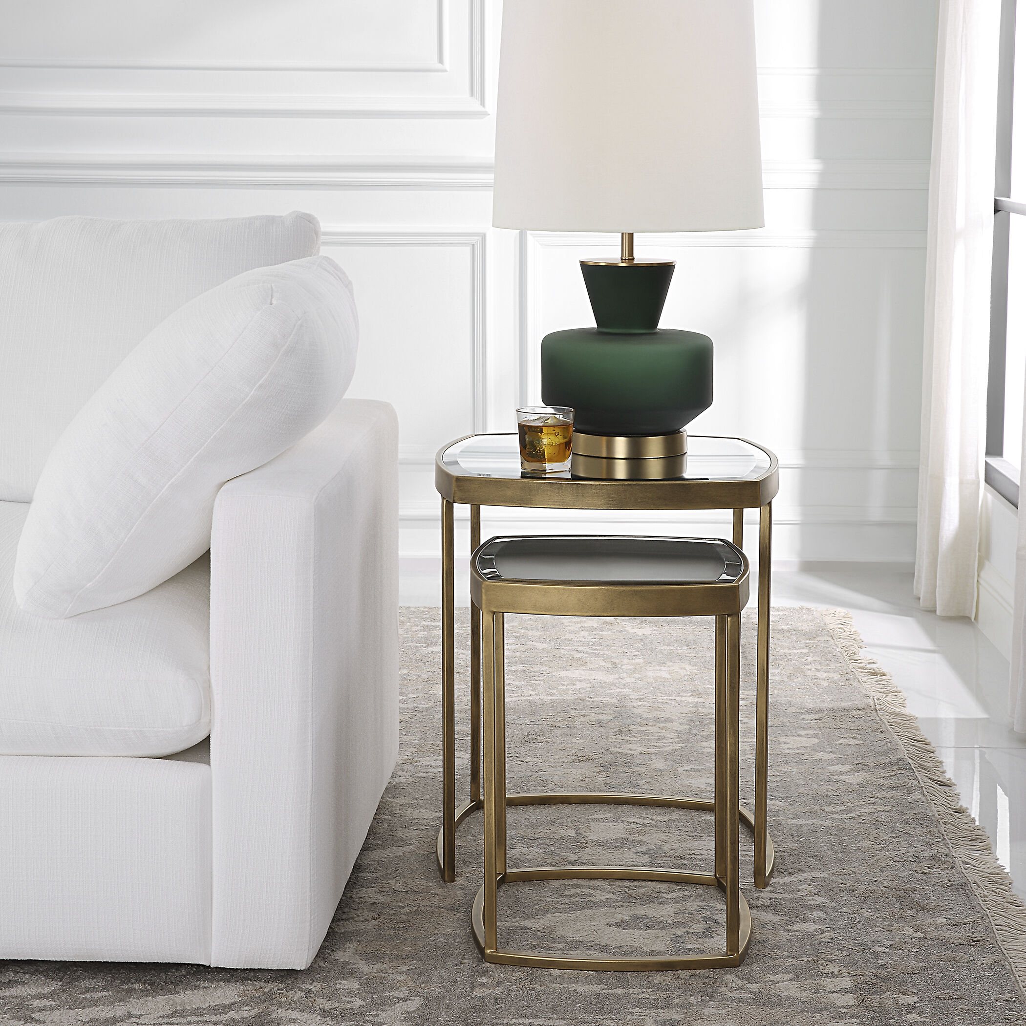 Antique gold deals nesting tables