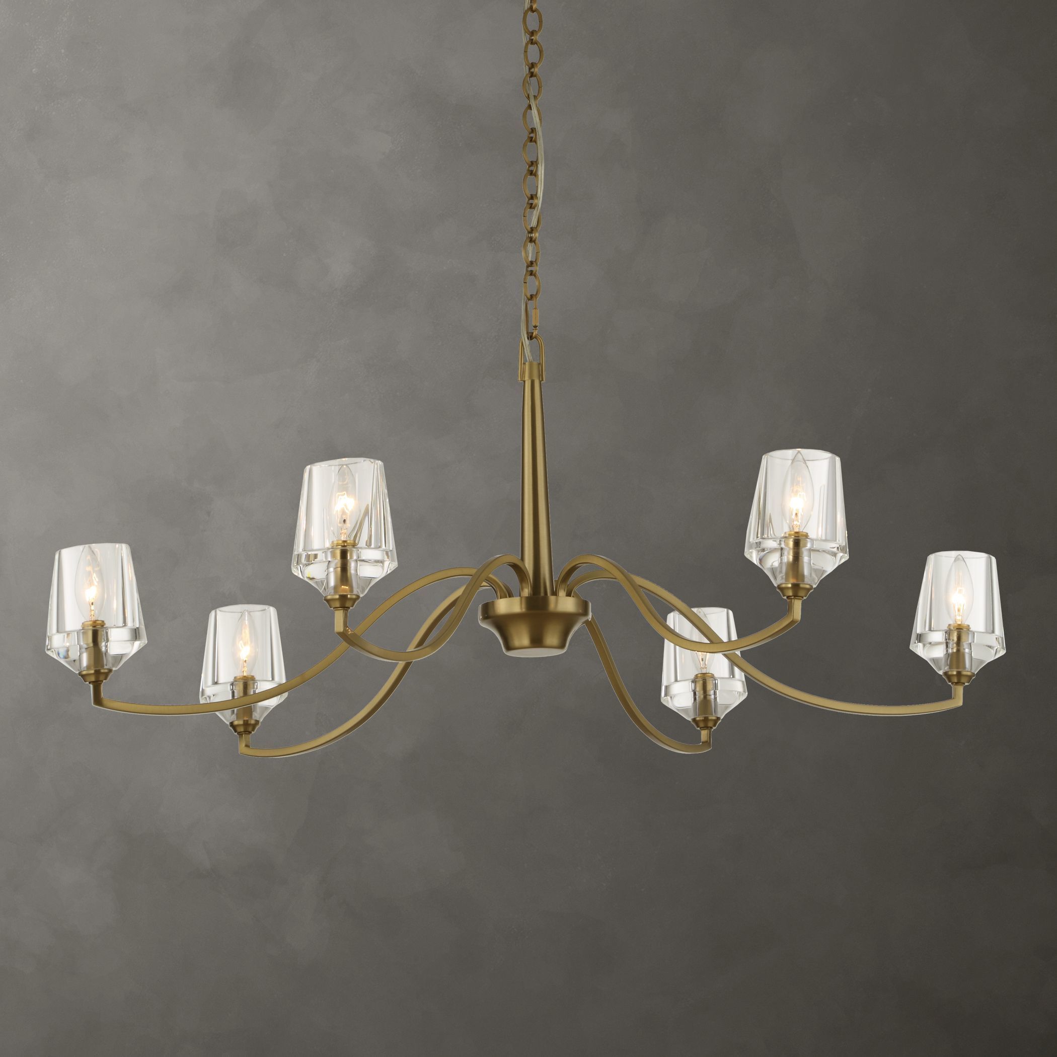 Barcelona 6 Light 40.25 inch Natural Brass Chandelier Ceiling Light