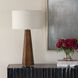 McCaffrey 29.5 inch 100 watt Burl Wood and Antique Brass Table Lamp Portable Light
