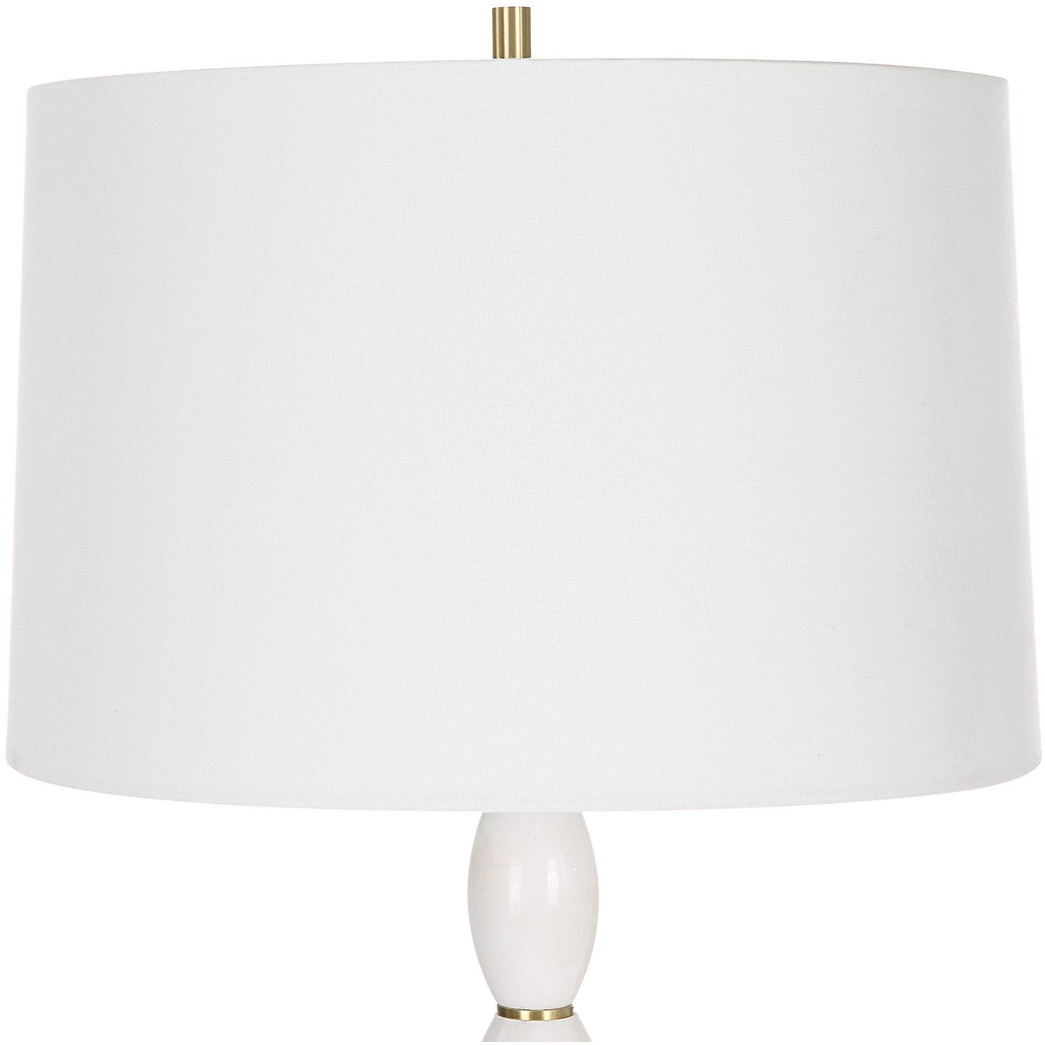 Regalia 31.25 inch 150 watt White Marble and Antique Brushed Brass Table Lamp Portable Light