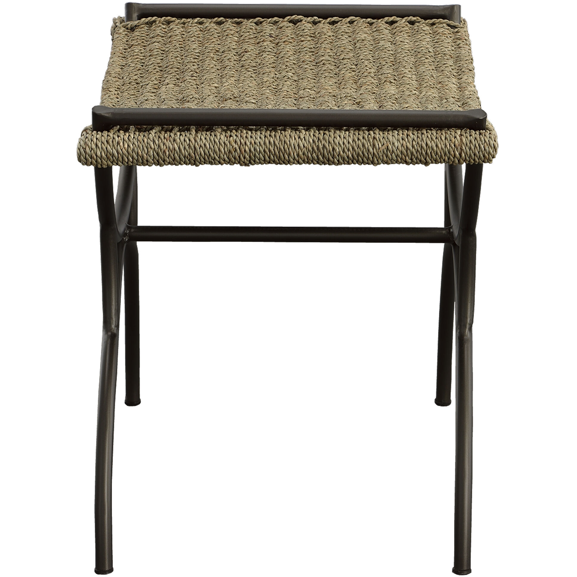 Playa Natural Seagrass and Brushed Gunmetal Bench