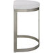 Ivanna 26 inch Brushed Silver and White Fabric Counter Stool