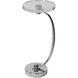 Waveney 27 X 12 inch Polished Nickel and Crystal Drink Table