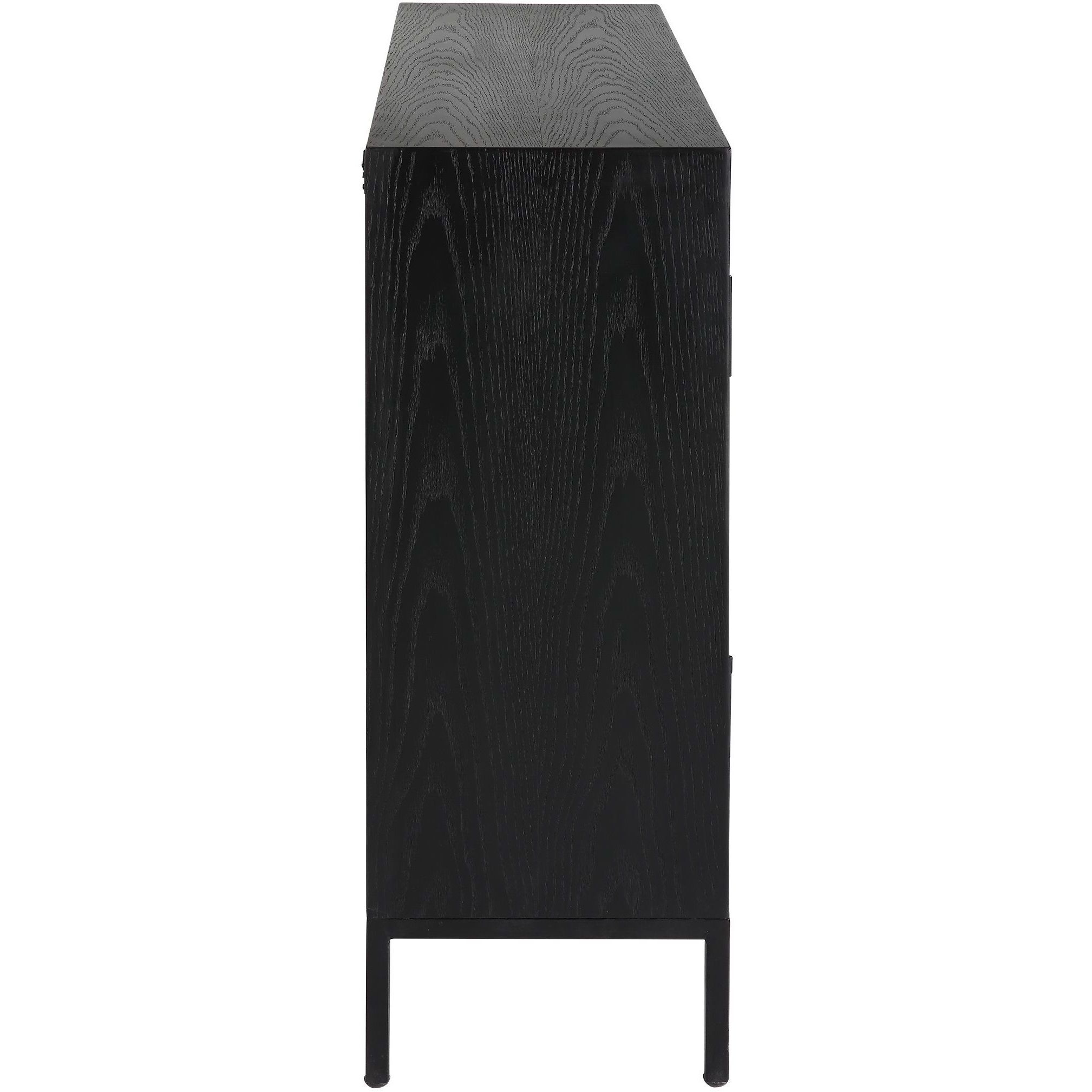 Front Range Dark Ebony Oak Veneer and Aged Gold 2 Door Cabinet