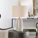Cyclone 25 inch 150.00 watt Ivory Glaze with Striped Gray Drip Table Lamp Portable Light
