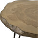 Runay 24 X 22 inch Cross Cut Veneered Wood and Aged Black Side Table